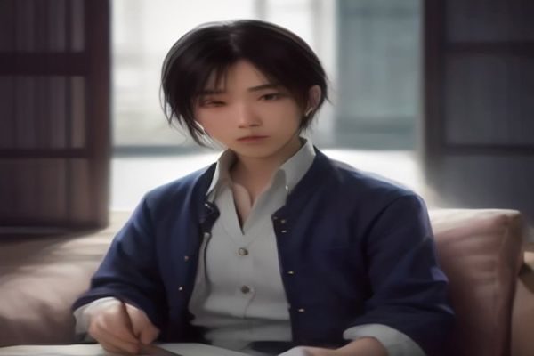 同人创作者在明亮工作室内专注绘制同人插画，桌面摆放数位板与参考资料，画面温暖专注